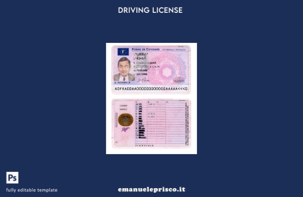 verified style modello di patente di guida francese in stile verificato template